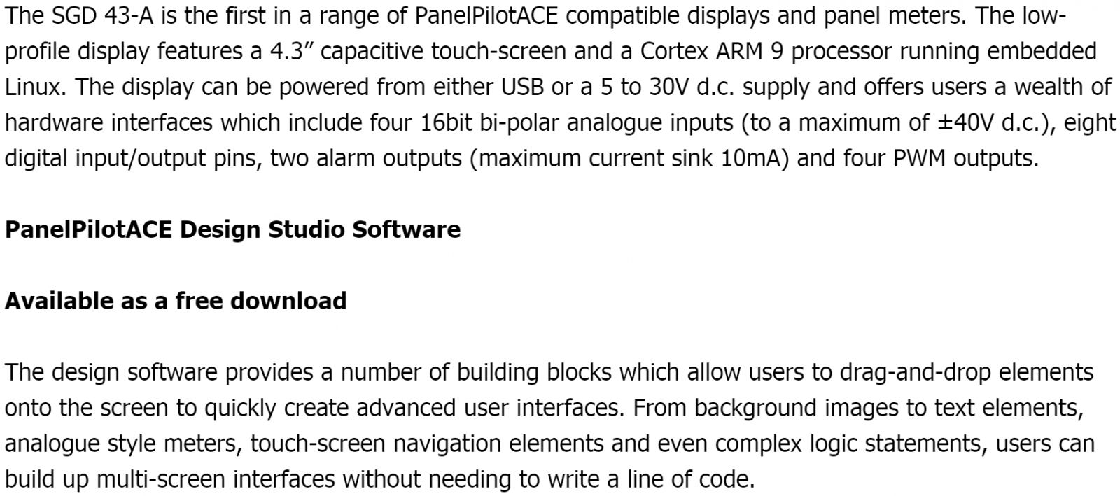 LASCAR 4.3'' PANELPILOT ACE DISPLAY - SGD 43-A רכיבי חשמל ובקרה סידרה ...