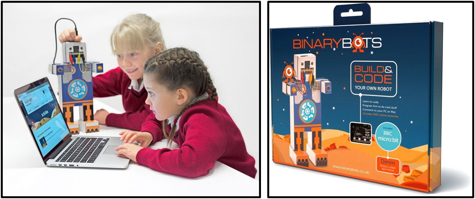 קיט פיתוח מבוסס BINARY BOTS - DIMM ROBOT - BBC MICRO:BIT - טלמיר אלקטרוניקה