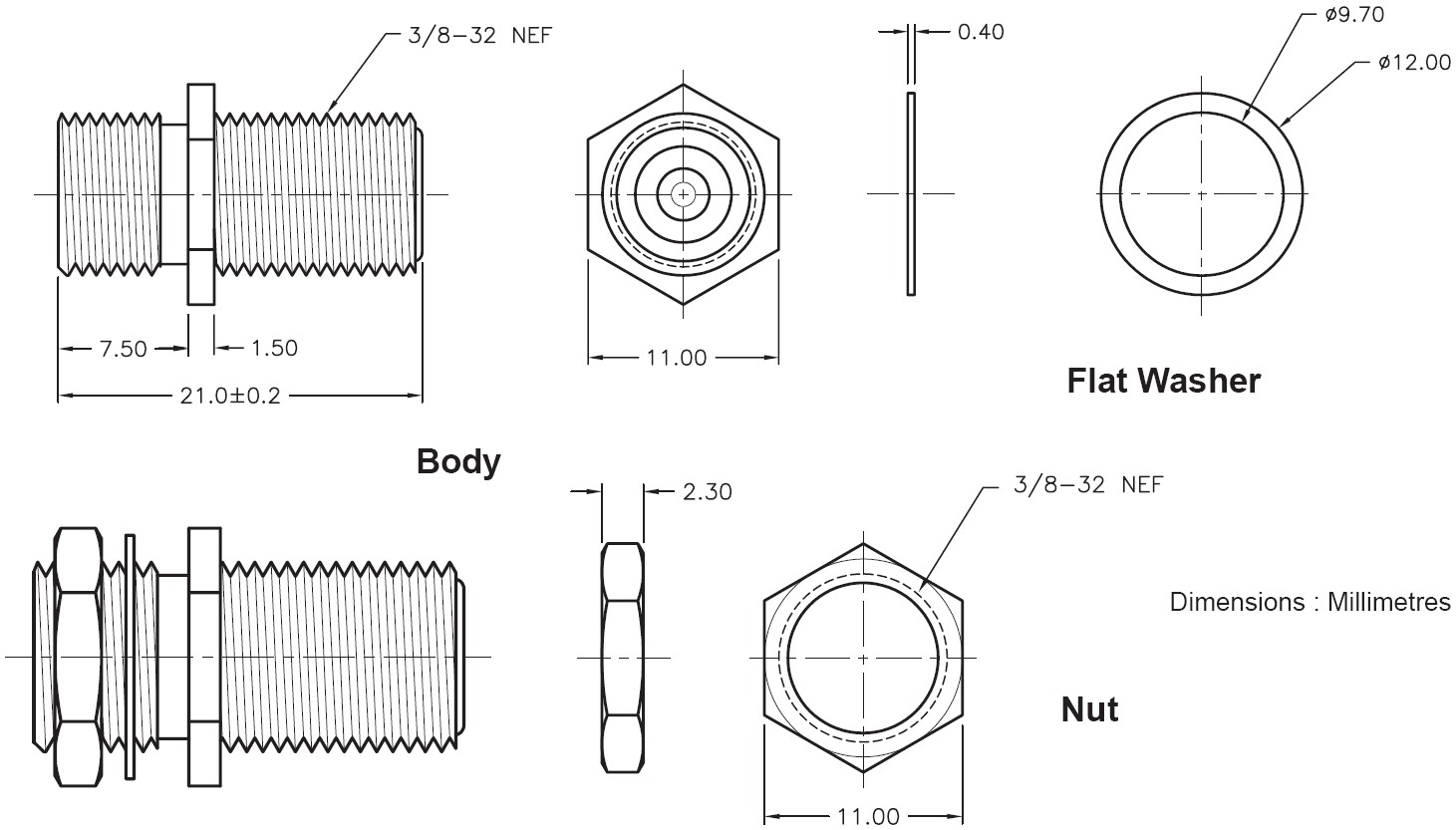 מתאם F אנטנה נקבה נקבה