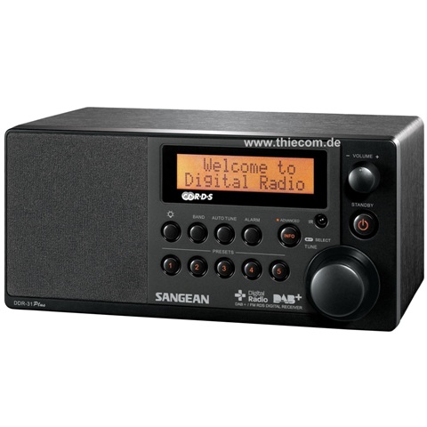 SANGEAR DAB+ / FM-RDS TABLETOP WOODEN CABINET RECEIVER - DDR-31