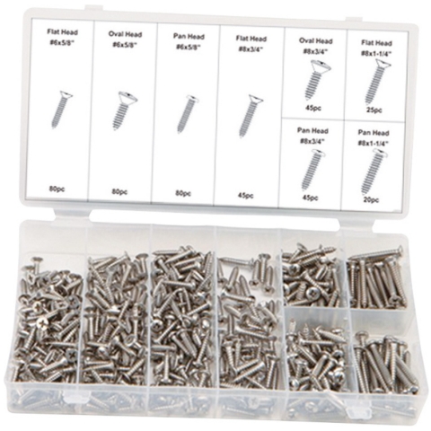 DURATOOL 420PCS STAINLESS STEAL SCREW ASSORTMENT