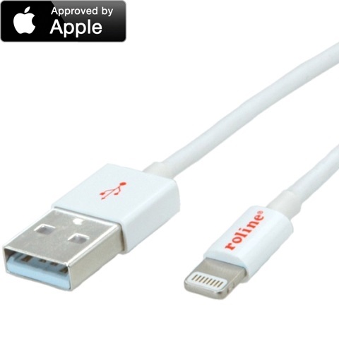 ROLINE LIGHTNING TO USB CABLES FOR IPHONE , IPOD & IPAD