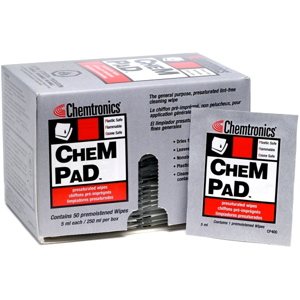 CHEMTRONICS PRESATURATED GENERAL PURPOSE CLEANING WIPES - CP400