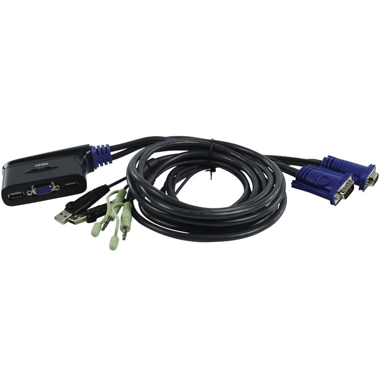 ATEN 2 PORT USB VGA/AUDIO CABLE KVM SWITCH CS62U Talmir Home Tech