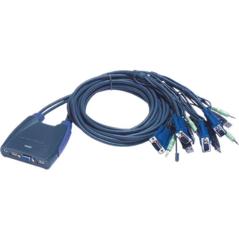 ATEN 4 PORT USB VGA/AUDIO CABLE KVM SWITCH - CS64U