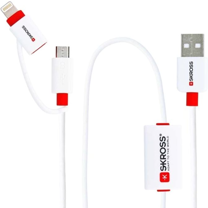 SKROSS CHARGE & SYNC ALARM CABLE - BUZZ MICRO USB & LIGHTNING