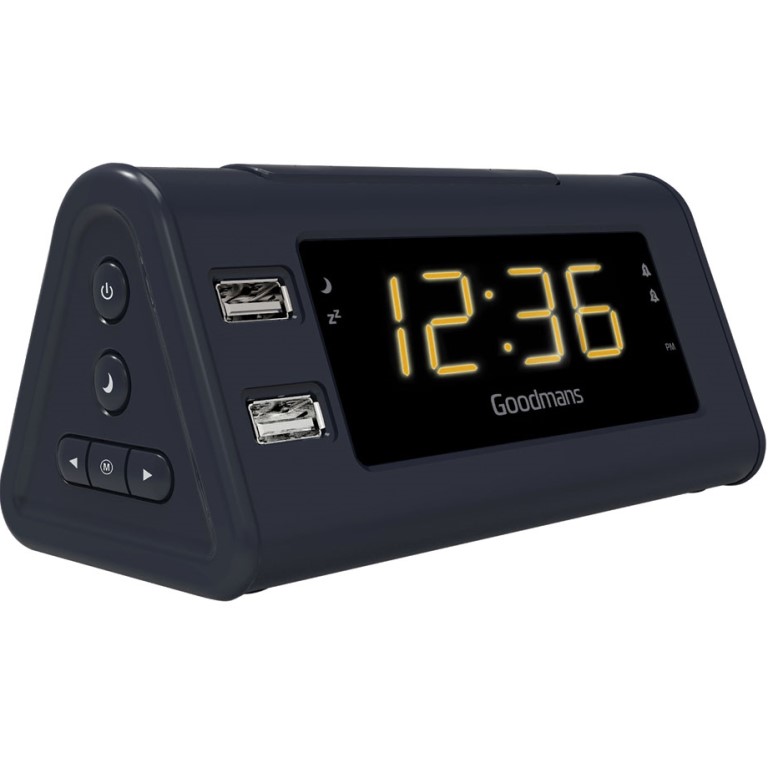 GOODMANS ALARM CLOCK WITH DUAL USB CHARGING GCRUSB03 Talmir Home Tech