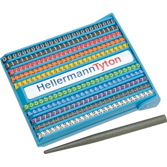 HELLERMANNTYTON PRE-PRINTED SNAP ON CABLE MARKERS - HELAGRIP SERIES