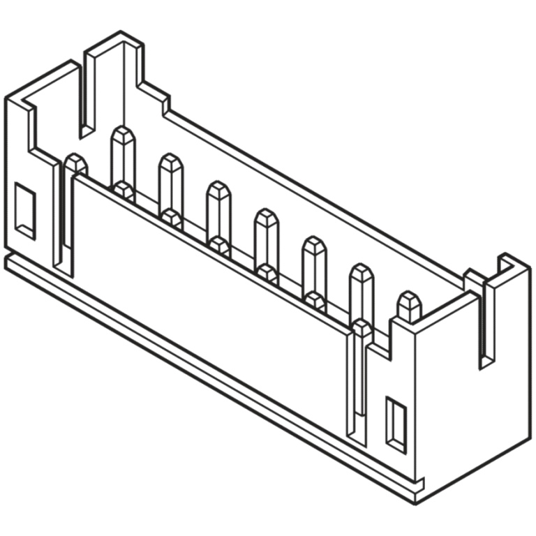 מחבר JST ללהחמה למעגל מודפס - סדרת PHD - זכר 10 מגעים JST