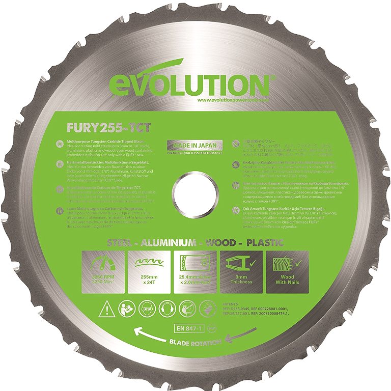 EVOLUTION 2000W SLIDING MITRE SAW - FURY 3-XL