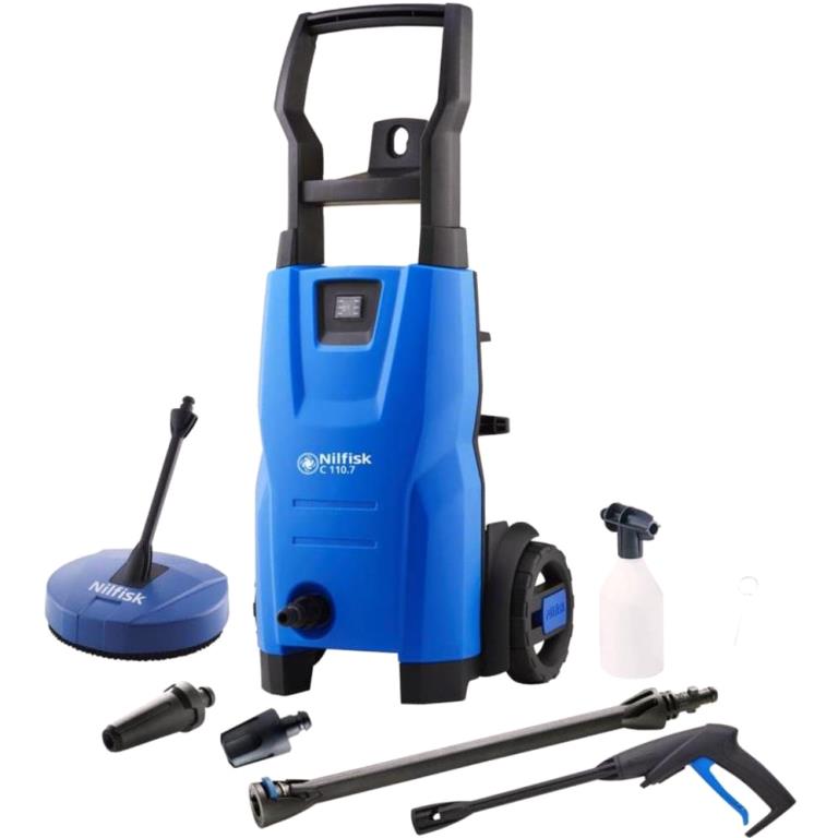 NILFISK 1400W 110 BAR PRESSURE WASHER WITH PATIO CLEANER - C110 7-5 PC XTRA
