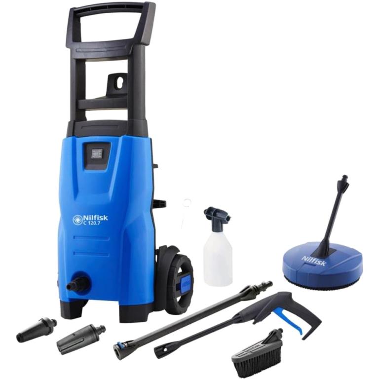 NILFISK 1400W 120 BAR PRESSURE WASHER WITH PATIO CLEANER - C120.7-6 PCA