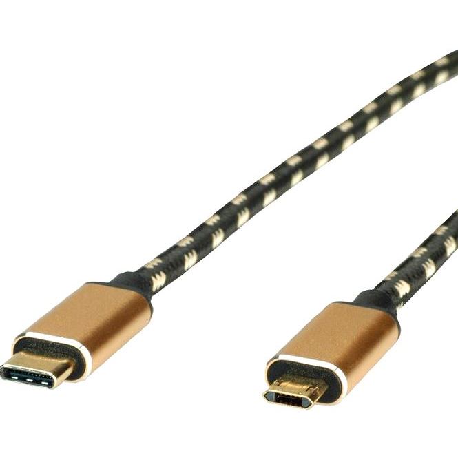 ROLINE USB TYPE C TO MICRO B (REVERSIBLE) GOLD CABLES