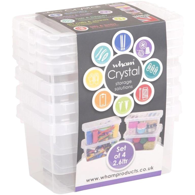 WHAM STORAGE BOXES WITH LIDS - CRYSTAL SERIES