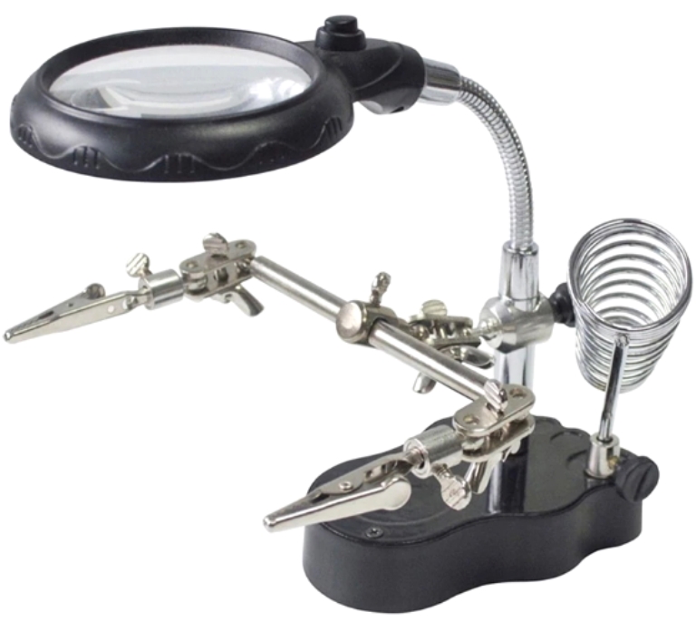 DURATOOL LED MAGNIFYING LAMP WITH THIRD HAND TOOL & SOLDERING IRON STAND