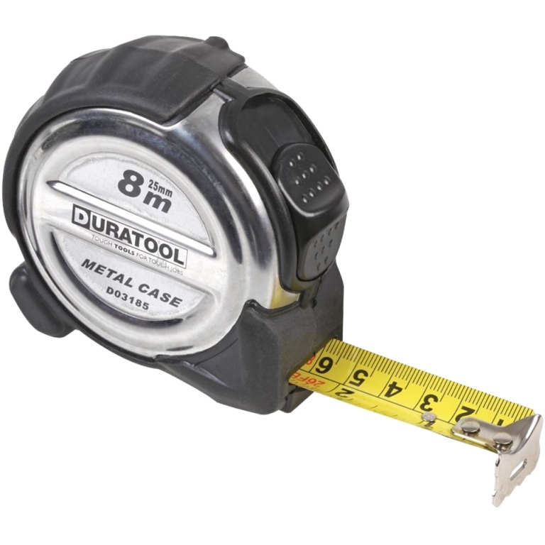 DURATOOL HEAVY DUTY TAPE MEASURE WITH IMPACT RESISTANT STAINLESS STEEL