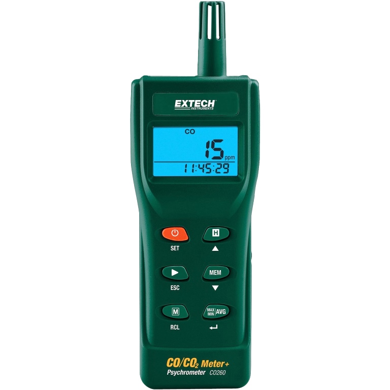 EXTECH INSTRUMENTS INDOOR AIR QUALITY (CO/CO2) METER & DATALOGGER - CO260