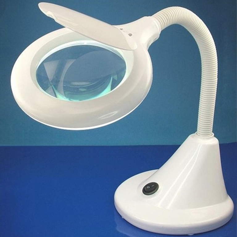 LIGHTCRAFT FLEXIBLE NECK 12W COMPACT TABLE TOP MAGNIFYING LAMP זכוכיות