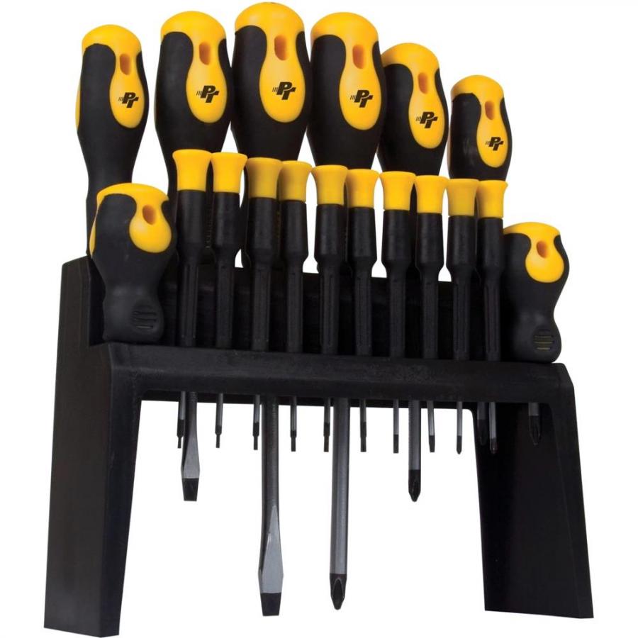 PERFORMANCE TOOL 18 PIECE SCREWDRIVER SET WITH BENCH RACK - W1710