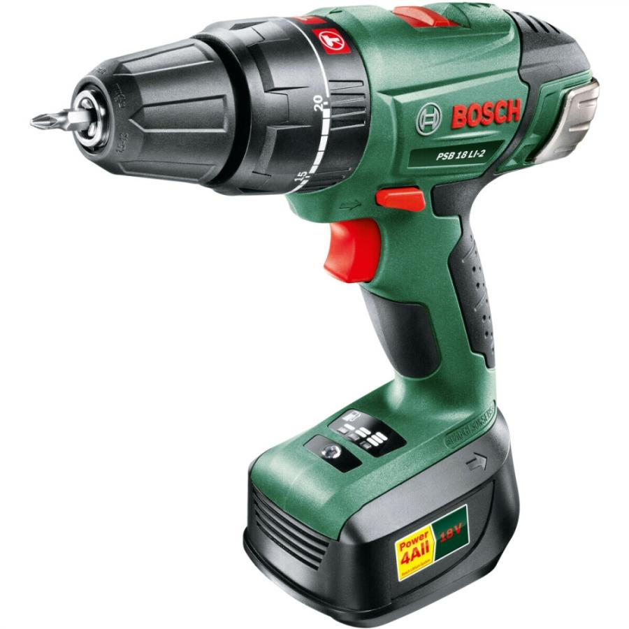 BOSCH 18V CORDLESS COMBI DRILL KIT - PSB 18 LI-2