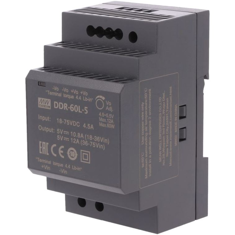 MEAN WELL DIN RAIL TYPE DC TO DC CONVERTERS - DDR-60 SERIES