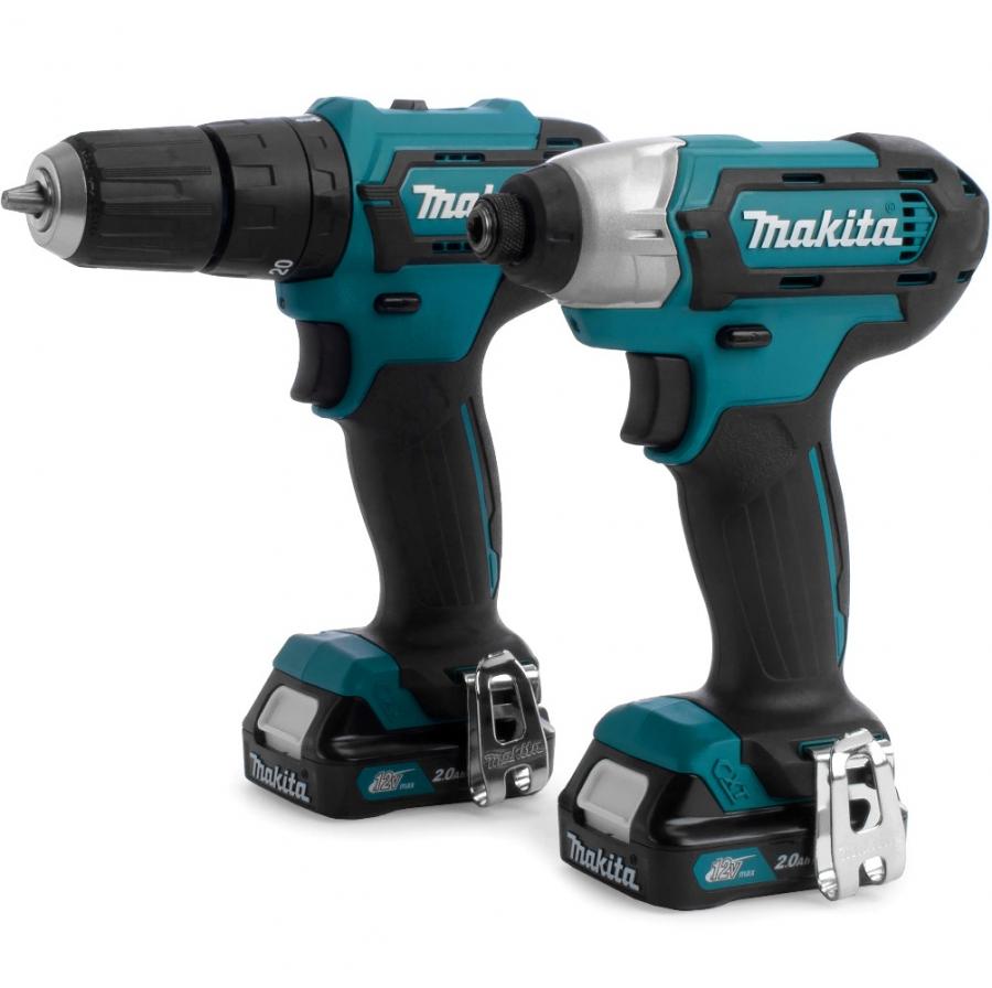 MAKITA 12V CORDLESS COMBI DRILL & IMPACT DRIVER KIT CLX228AJ כלי