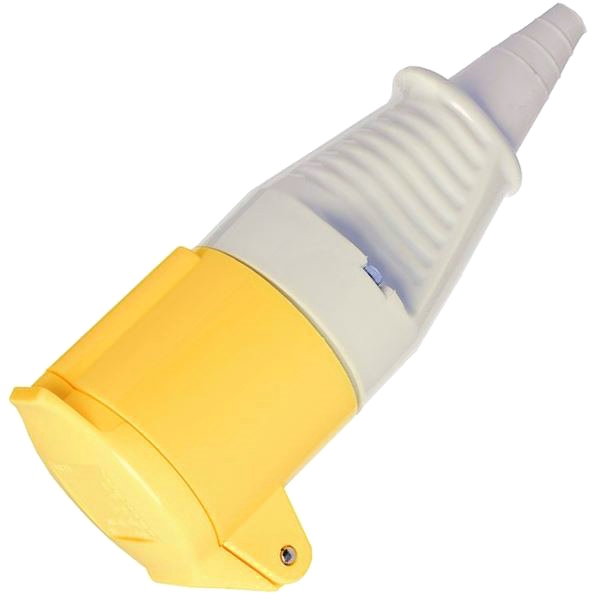 WALTHER ELECTRIC 110VAC 16A 2P+E YELLOW INDUSTRIAL POWER CONNECTORS