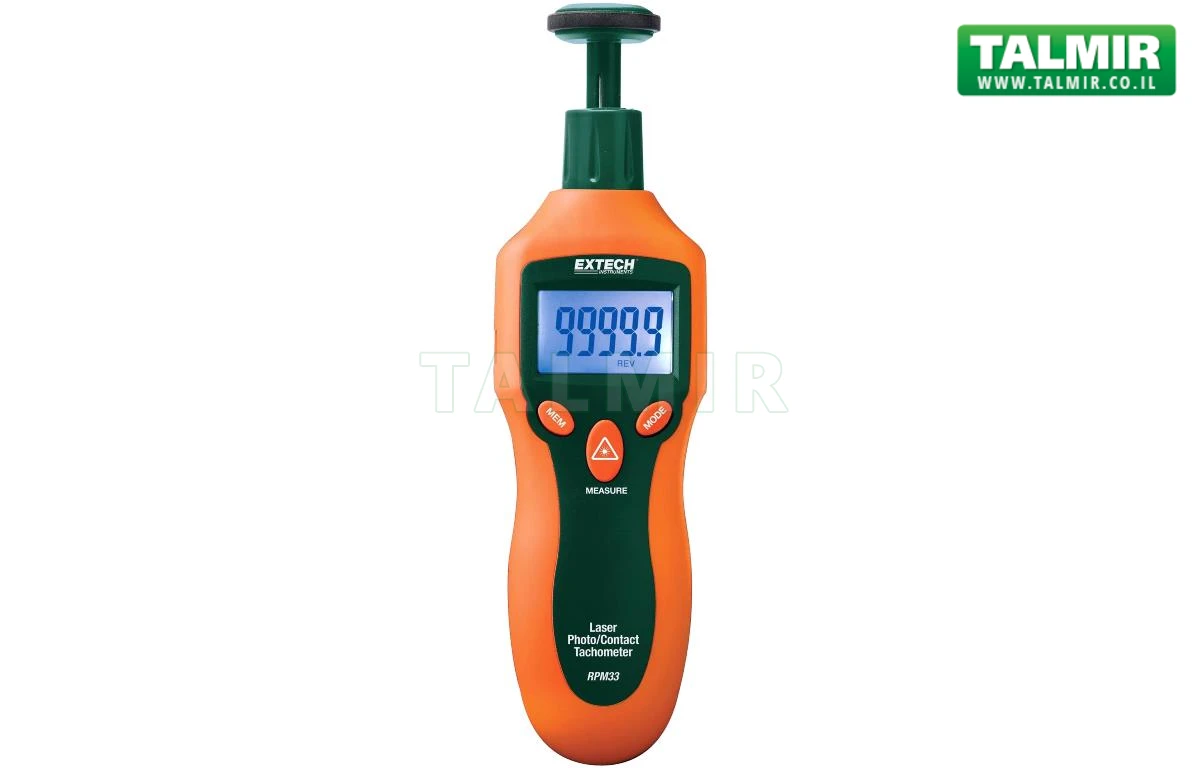 מודד מהירות סיבוב דיגיטלי (טכומטר) - EXTECH RPM33 - טלמיר אלקטרוניקה