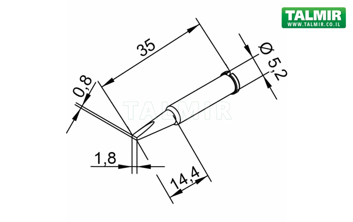 Plato EW-103 - Punta saldante - Scalpello 4.8mm ETD Weller