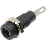 שקע בננה 2MM להלחמה לפנל - בידוד שחור