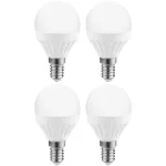 רביעיית נורות COOL WHITE LED 3W - הברגה E14 - עדשה חלבית