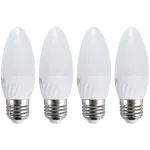 רביעיית נורות DAYLIGHT LED 5W - הברגה E27 - עדשת נר חלבית