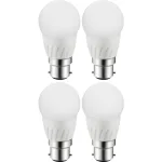 רביעיית נורות WARM WHITE LED 3W - חיבור B22 - עדשה חלבית