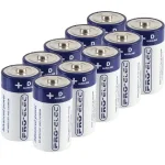 10 סוללות אלקליין - D 1.5V - PRO-ELEC ULTRA ALKALINE