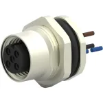 מחבר M12 לסנסור - נקבה מחווט לפנל - ארבעה מגעים