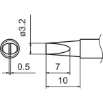 ראש מלחם - HAKKO T15-DL32 - LONG CHISEL 3.2MM