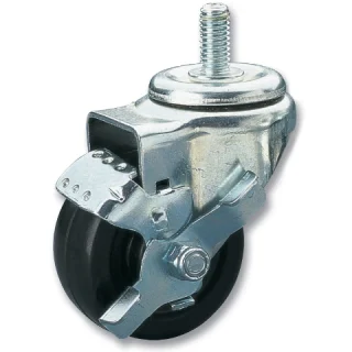 גלגל גומי שחור מסתובב עם מעצור - 64MM CLARKE