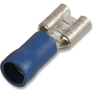 נעל כבל נקבה 4.8MM - כחול - 100 יחידות MULTICOMP