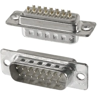 מחבר D-TYPE להלחמה - זכר 15 מגעים MULTICOMP