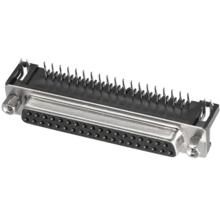 מחבר D-TYPE זוויתי למעגל מודפס - נקבה 37 מגעים MULTICOMP