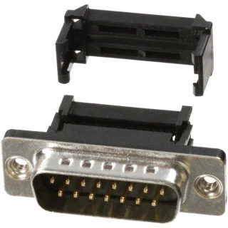 מחבר D-TYPE ללחיצה לכבל שטוח - זכר 15 מגעים MULTICOMP