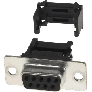 מחבר D-TYPE ללחיצה לכבל שטוח - נקבה 9 מגעים MULTICOMP