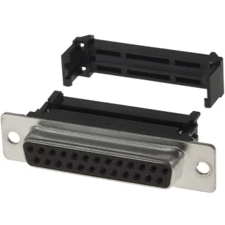 מחבר D-TYPE ללחיצה לכבל שטוח - נקבה 25 מגעים MULTICOMP