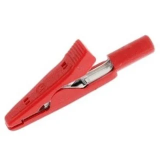 תנין מבודד 41MM עם כניסת בננה 2MM - אדום HIRSCHMANN