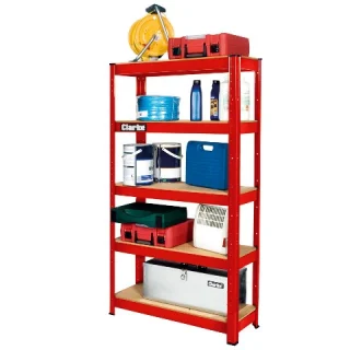 ארון מדפים מפלדה 900X400X1800MM - צבע אדום CLARKE