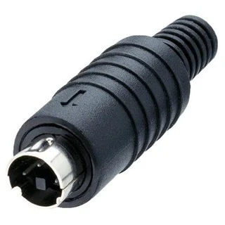 מחבר MINI DIN להלחמה לכבל - זכר 4 מגעים LUMBERG