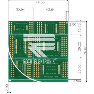 לוח מתאמים לרכיבי TSOP I / II ~ DIP - SMD ROTH ELEKTRONIK