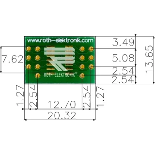 לוח מתאם לרכיבי SOIC-14 ~ DIP - SMD ROTH ELEKTRONIK