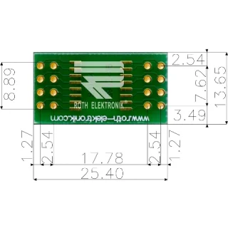 לוח מתאם לרכיבי SOIC-16W ~ DIP - SMD ROTH ELEKTRONIK