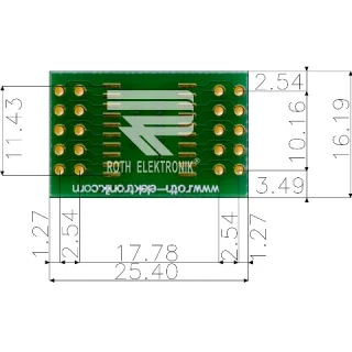 לוח מתאם לרכיבי SOIC-20W ~ DIP - SMD ROTH ELEKTRONIK